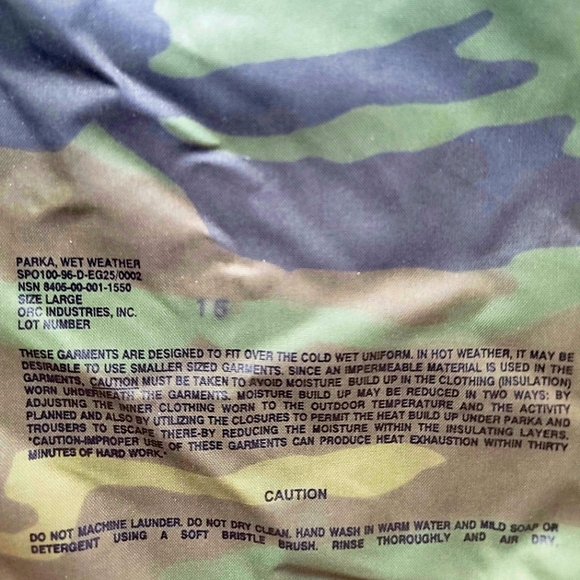 ORC Industries Wet Weather Parka, Woodland Camo, L - Picture 3 of 9